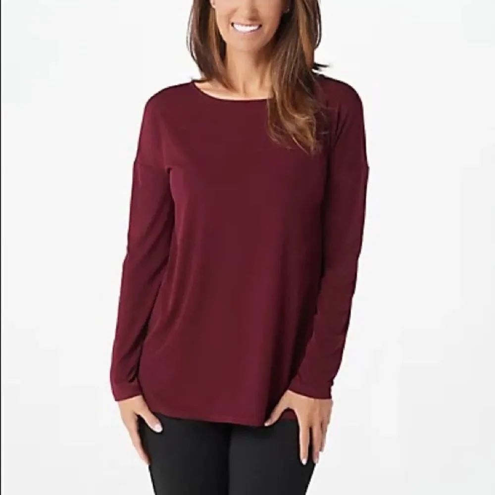 Susan Graver Modern Essentials Liquid Knit Long Sleeve Top